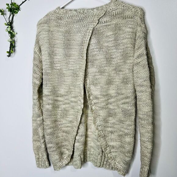 Paper Crane Ivory Tan Silver Sweater Flyaway Back - Picture 7 of 10